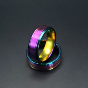 Titanium Ring - Rainbow Purple 2 Tone